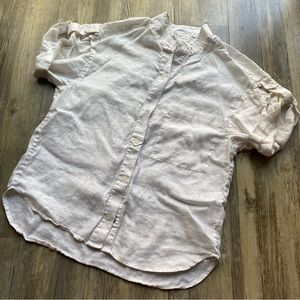 White Linen Equipment Femme Short Sleeve Shirt